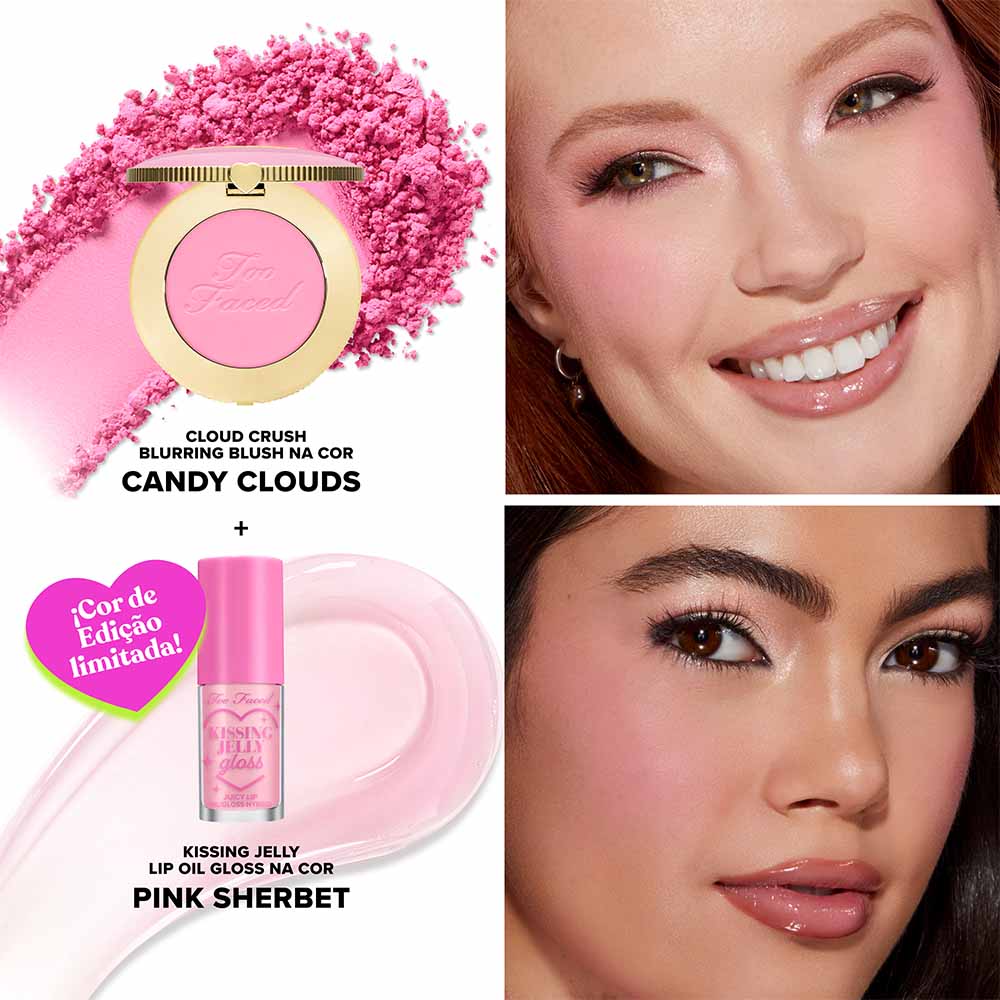 Kit Lip Oil Gloss Kissing Jelly e Blush em Pó Cloud Crush - Edição Limitada