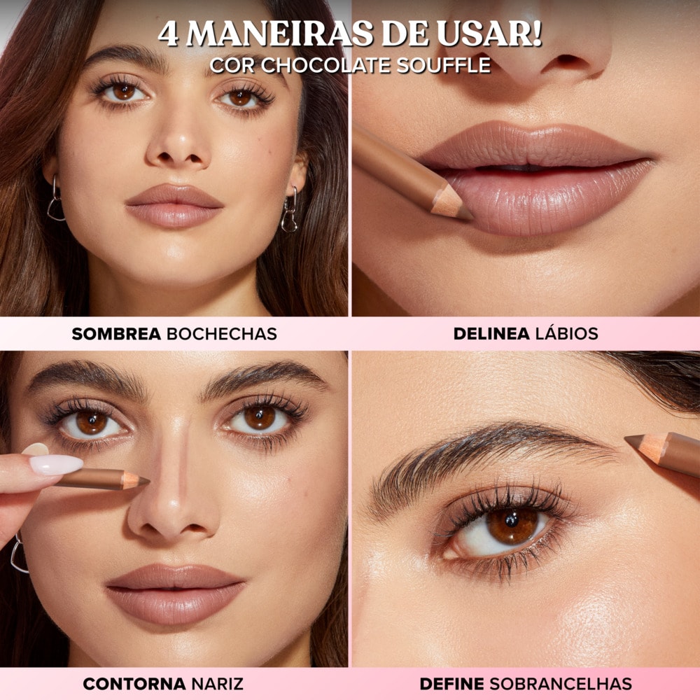 Lápis Multifuncional Chocolate Soleil para Contorno e Definição, Milk Chocolate, 1.6g